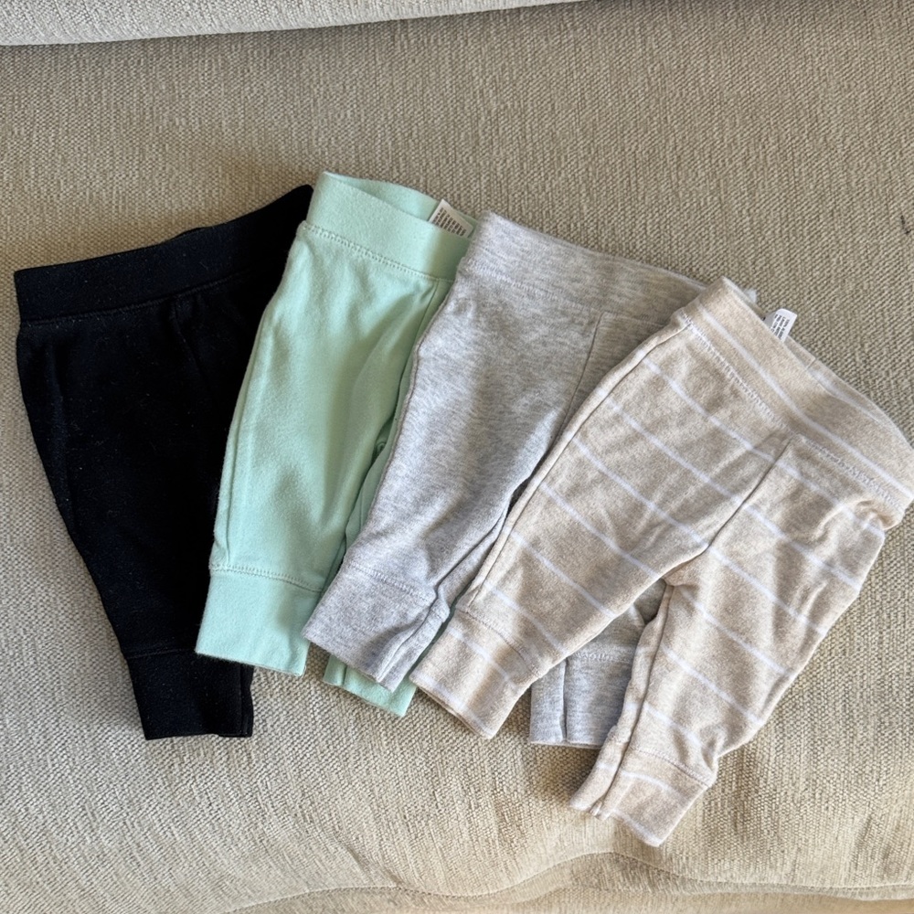 Cloud Island Kids Sweatpants Set - Black, Mint, Gray, Beige Stripes